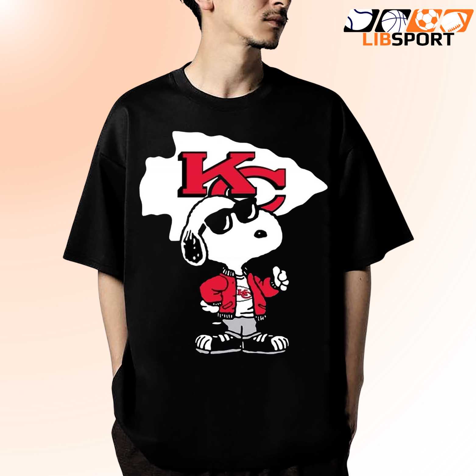 Snoopy Playing Football Kansas City Chiefs Tee, Unisex Game Day Shirt, Nfl Fan Gift Apparel
